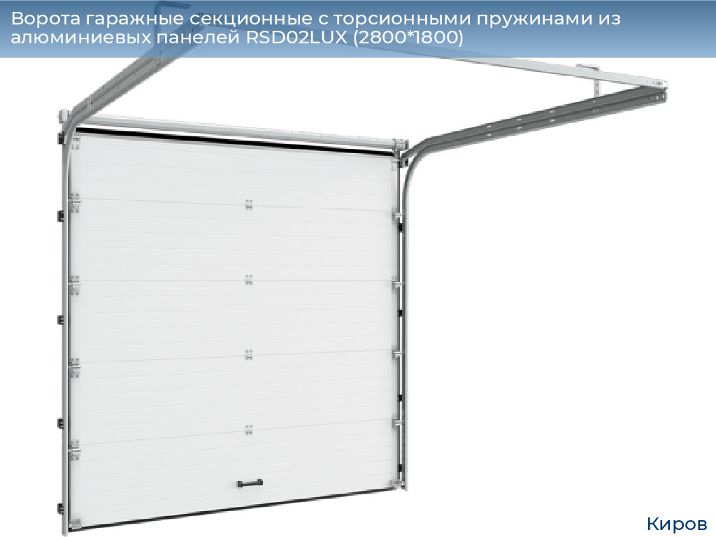 Ворота гаражные секционные с торсионными пружинами из алюминиевых панелей RSD02LUX (2800*1800), kirov.doorhan.ru