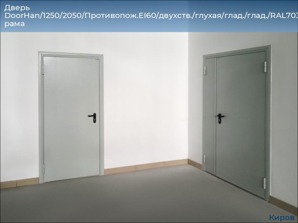 Дверь DoorHan/1250/2050/Противопож.EI60/двухств./глухая/глад./глад./RAL7035/лев./угл. рама, kirov.doorhan.ru