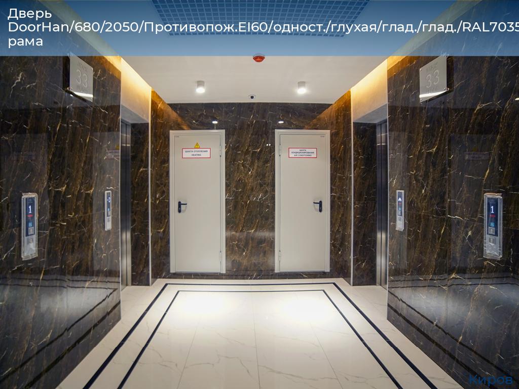 Дверь DoorHan/680/2050/Противопож.EI60/одност./глухая/глад./глад./RAL7035/лев./угл. рама, kirov.doorhan.ru