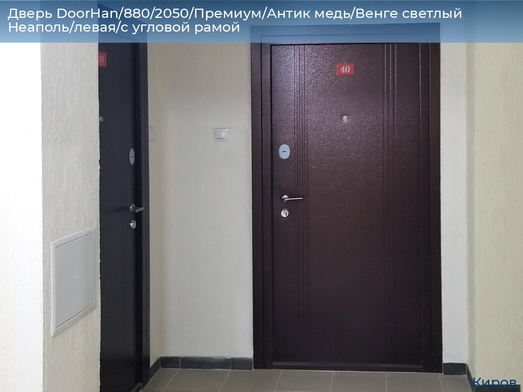 Дверь DoorHan/880/2050/Премиум/Антик медь/Венге светлый Неаполь/левая/с угловой рамой, kirov.doorhan.ru