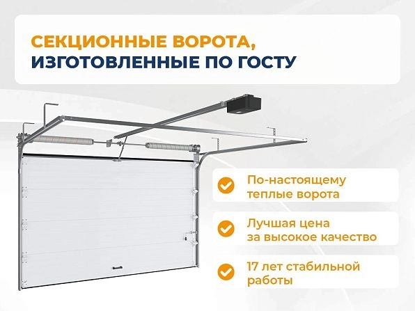 Секционные ворота 3100х2700 мм белые DoorHan RSD02, kirov.doorhan.ru